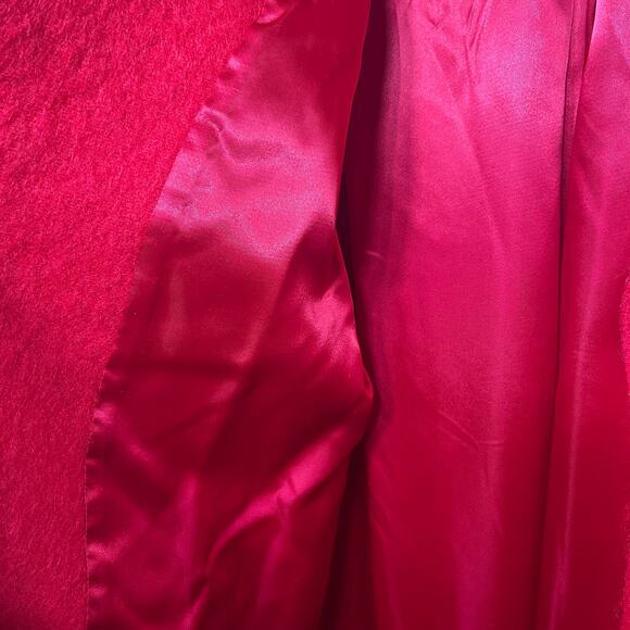 Samuel Martin Coat VTG 80s True Red Flag Line Fuzzy Wool Button Maxi Dressy S - Picture 5 of 8